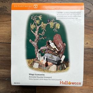 Department 56 Halloween Village Accessories Animated Haunted Graveyard
